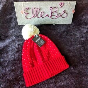 NWT Heart Winter Hat Red